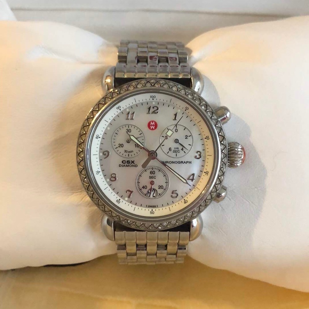 AUTHENTIC Michele CSX Diamond Chronograph Watch